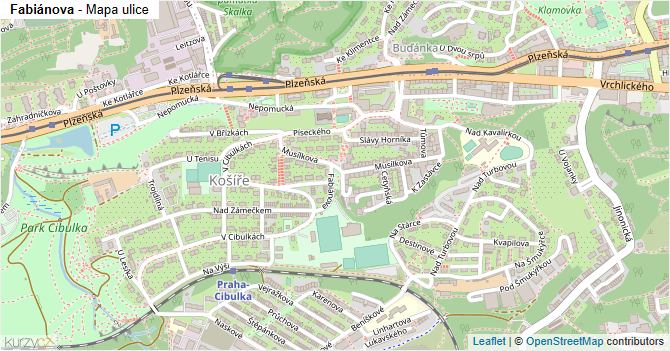 Fabiánova - mapa ulice