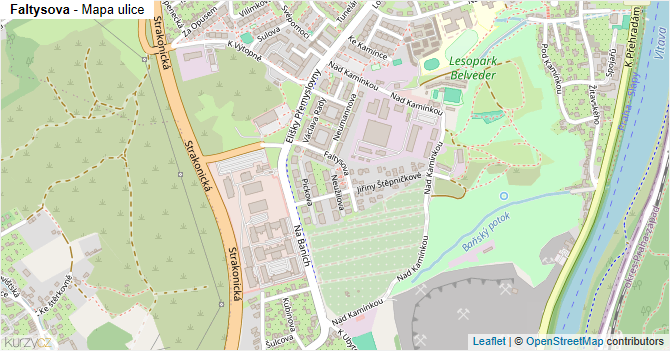 Faltysova - mapa ulice