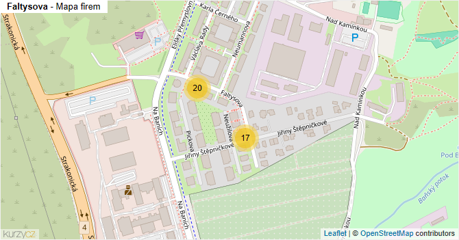 Faltysova - mapa firem