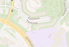 Fantova v obci Praha - mapa ulice