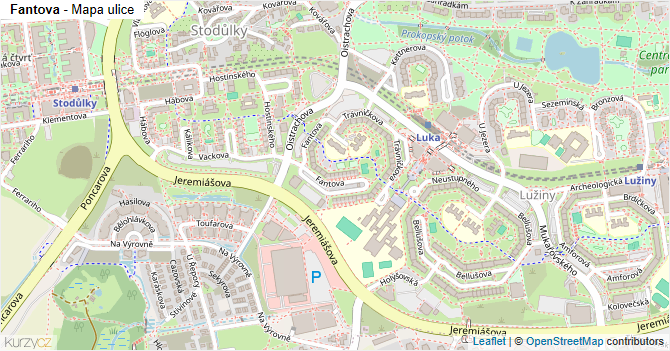 Fantova - mapa ulice