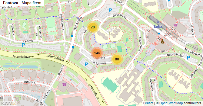 Fantova - mapa firem
