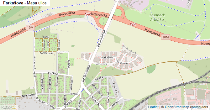 Farkašova - mapa ulice