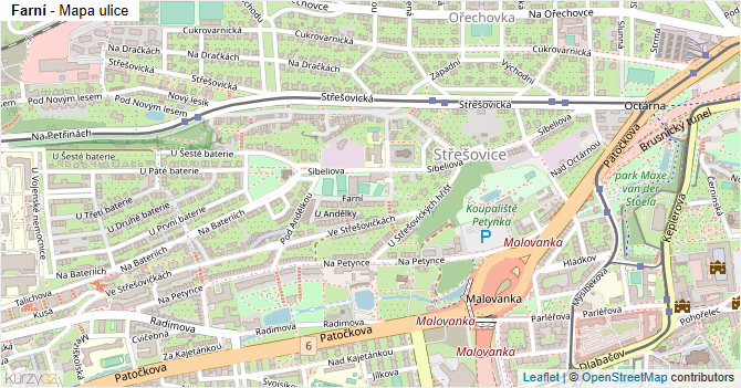 Farní - mapa ulice