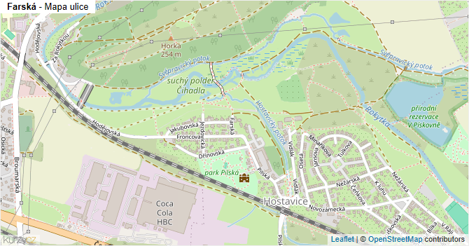 Farská - mapa ulice