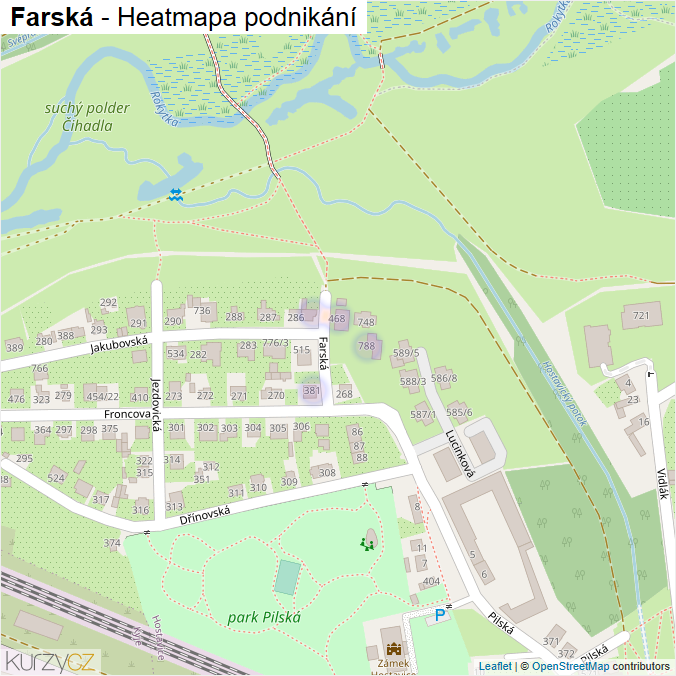 Mapa Farská - Firmy v ulici.