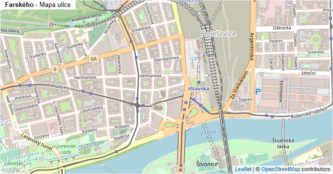 Farského - mapa ulice