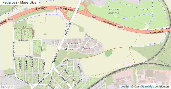 Federova - mapa ulice