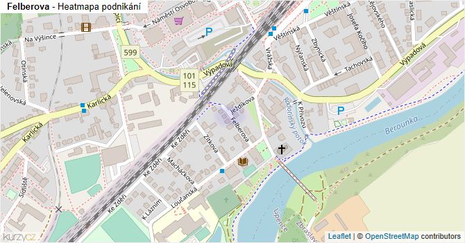 Felberova - mapa podnikání