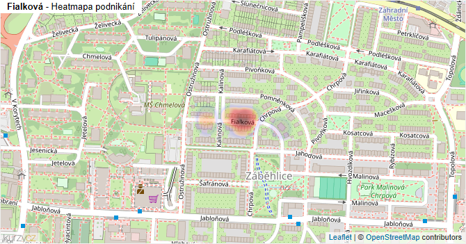 Fialková - mapa podnikání