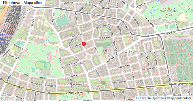 Fibichova - mapa ulice