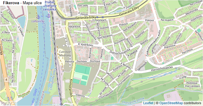 Fikerova - mapa ulice