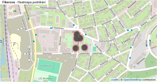Fikerova - mapa podnikání