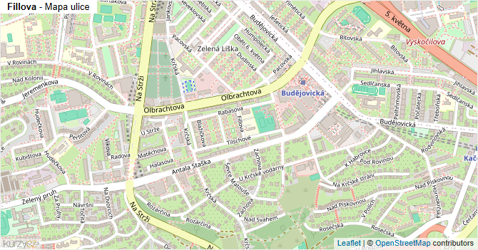 Fillova - mapa ulice
