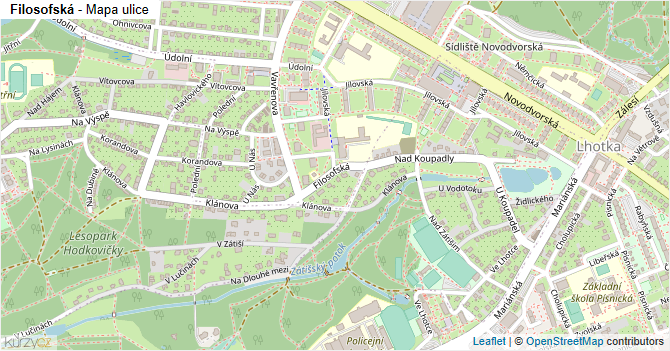 Filosofská - mapa ulice
