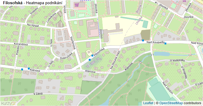 Filosofská - mapa podnikání