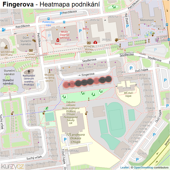Mapa Fingerova - Firmy v ulici.