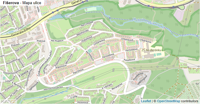 Fišerova - mapa ulice
