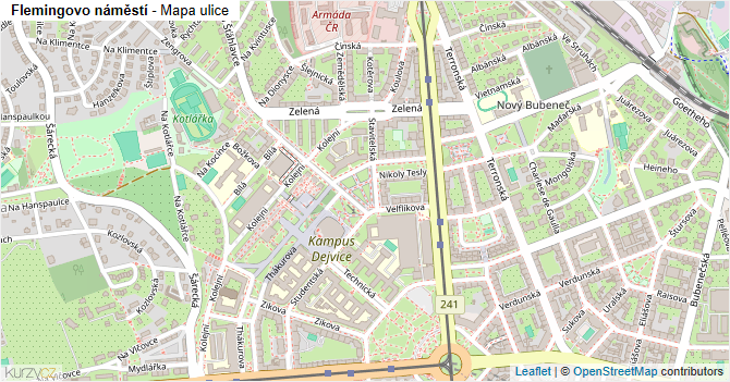 Flemingovo náměstí - mapa ulice