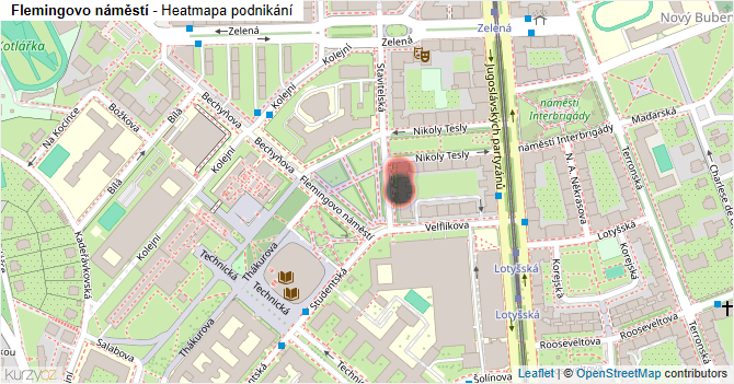 Flemingovo náměstí - mapa podnikání