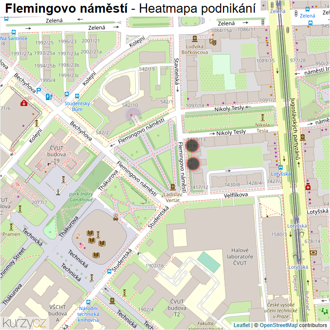 Mapa Flemingovo náměstí - Firmy v ulici.