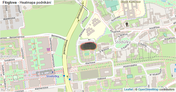 Flöglova - mapa podnikání