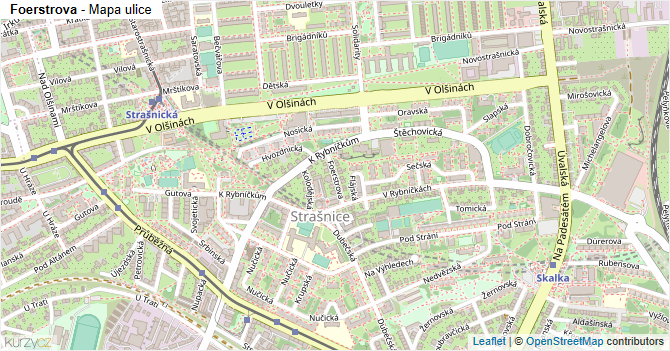 Foerstrova - mapa ulice