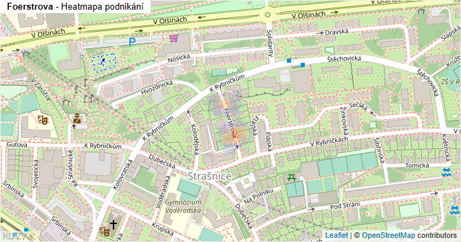Foerstrova - mapa podnikání