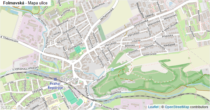 Folmavská - mapa ulice