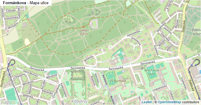 Formánkova - mapa ulice