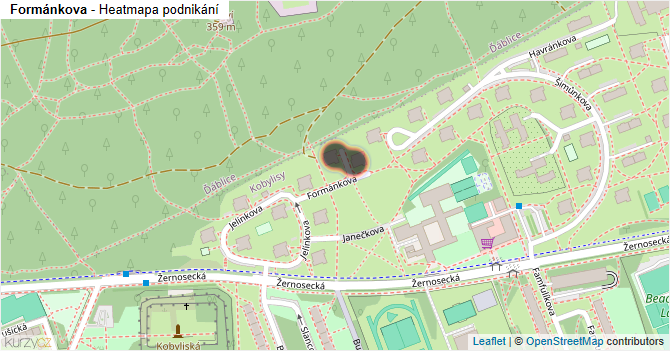 Formánkova - mapa podnikání