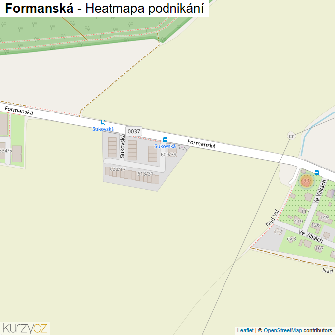 Mapa Formanská - Firmy v ulici.