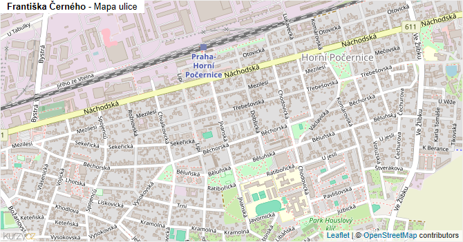Františka Černého - mapa ulice