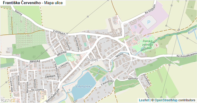 Františka Červeného - mapa ulice