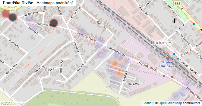 Františka Diviše - mapa podnikání