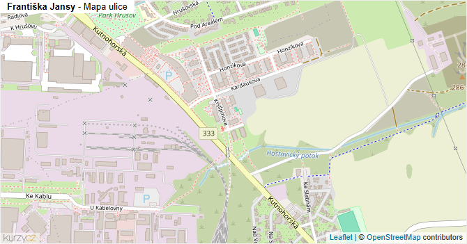 Františka Jansy - mapa ulice