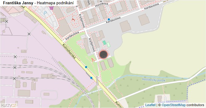 Františka Jansy - mapa podnikání