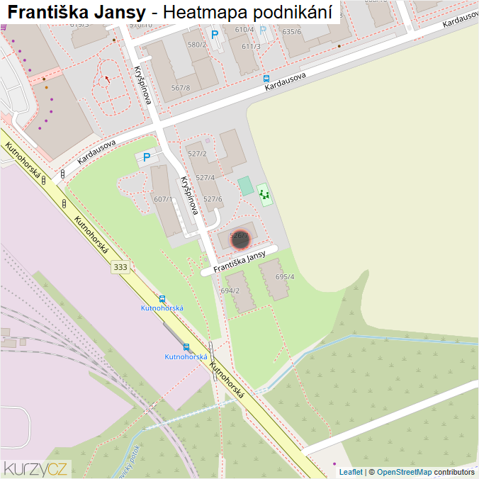Mapa Františka Jansy - Firmy v ulici.