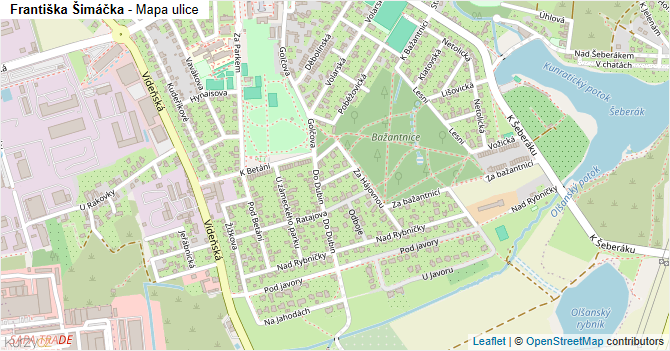Františka Šimáčka - mapa ulice