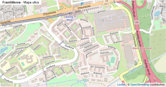 Františkova - mapa ulice