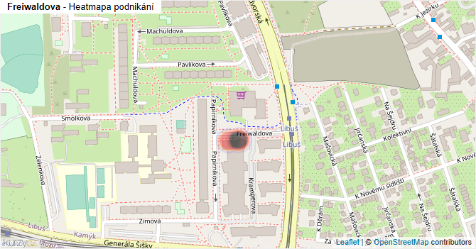 Freiwaldova - mapa podnikání