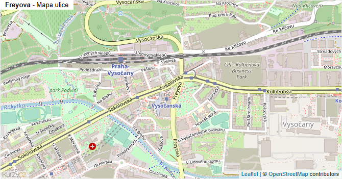 Freyova - mapa ulice