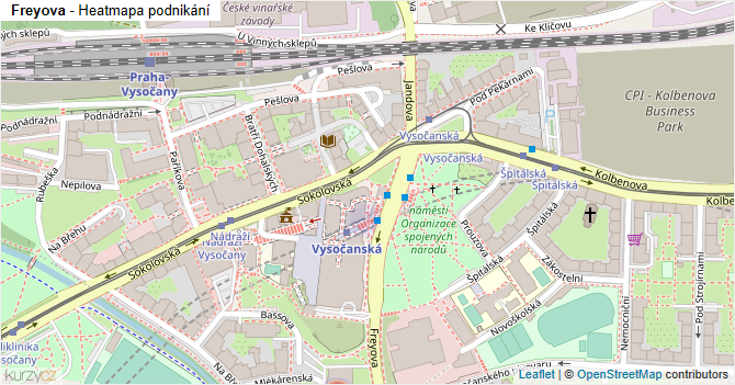 Freyova - mapa podnikání