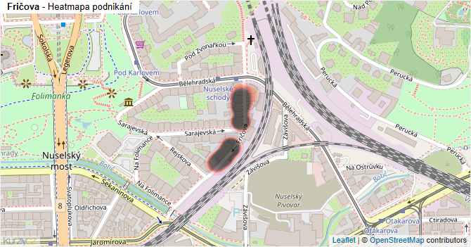 Fričova - mapa podnikání