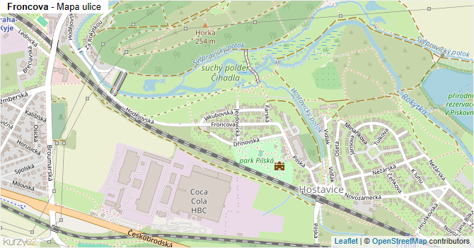 Froncova - mapa ulice