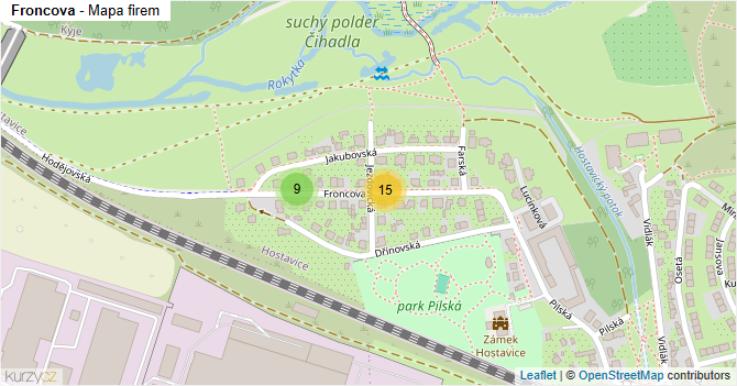 Froncova - mapa firem