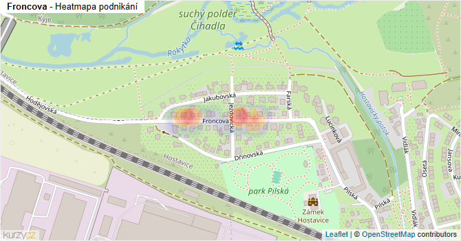 Froncova - mapa podnikání