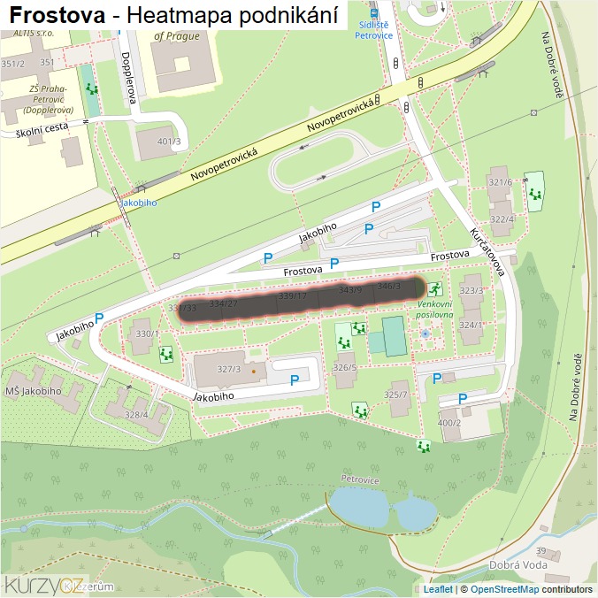 Mapa Frostova - Firmy v ulici.
