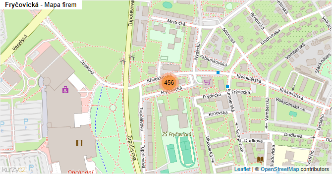 Fryčovická - mapa firem