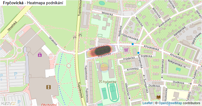 Fryčovická - mapa podnikání